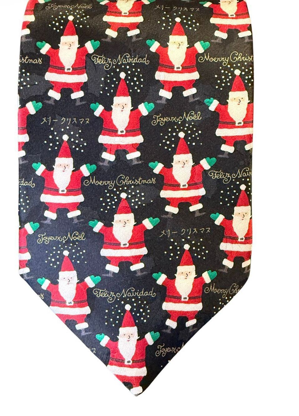 Holiday Traditions 100% Silk Necktie Santa Claus Merry Christmas